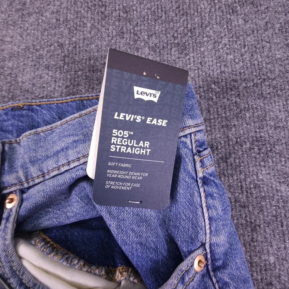 Levis‎ 505 Mens Jeans 40x30 Blue Regular Straight Stretch Denim Levis Ease